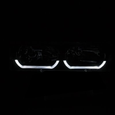 GMC Suburban 1994-1999 Clear Headlights U-shaped LED DRL