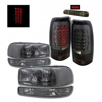 GMC Sierra 1999-2006 Smoked Headlights and LED Tail Lights Brake Lights