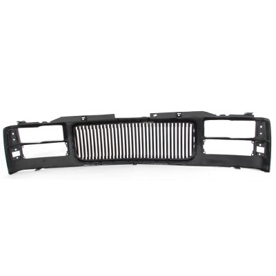 Chevy 1500 Pickup 1994-1998 Black Front Grill and LED DRL Headlights Set