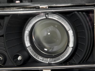 Chevy Silverado 1994-1998 Black Halo Projector Headlights and LED Bumper Lights