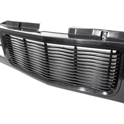 1994 Chevy Blazer Full Size Black Wave Grille and LED DRL Headlights Set