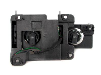 Chevy 1500 Pickup 1994-1998 Black Wave Grille and LED DRL Headlights Bumper Lights