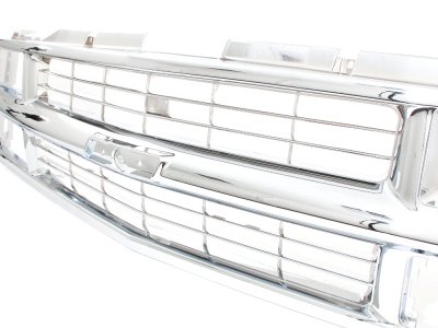 Chevy 2500 Pickup 1994-1998 Chrome Grille and LED DRL Headlights Set