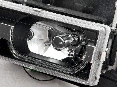 GMC Yukon 1994-1999 Black Grille and LED DRL Headlights Set