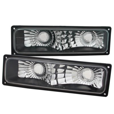 Black Bumper Lights For 88-98 GMC C/K Sierra 1500/2500/3500 – Halogen Lamps