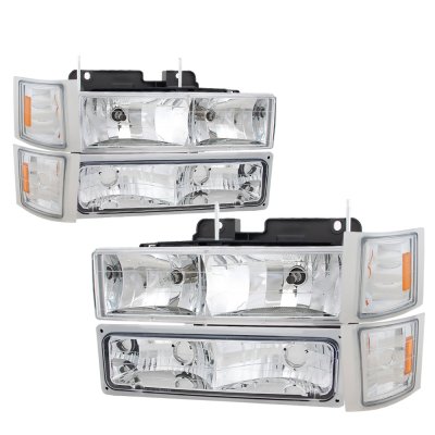 Chevy Suburban 1994-1999 Headlights and LED Tail Lights Red Clear