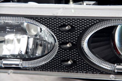 GMC Sierra 1994-1998 Black Halo Projector Headlights and LED Tail Lights