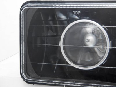 Chevy Cavalier 1984-1987 4 Inch Black Sealed Beam Projector Headlight Conversion Low and High Beams