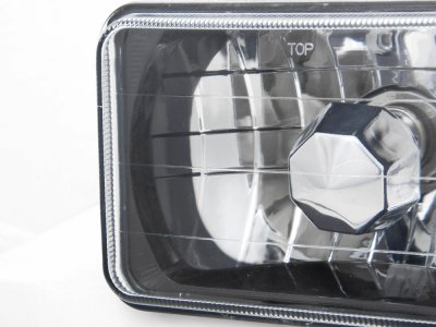 Chevy 1500 Pickup 1981-1987 Black Chrome Sealed Beam Headlight Conversion Low and High Beams