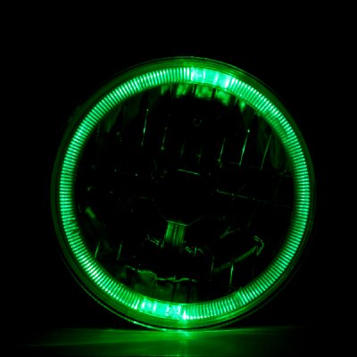 Chevy Suburban 1974-1980 Green Halo Black Sealed Beam Projector Headlight Conversion