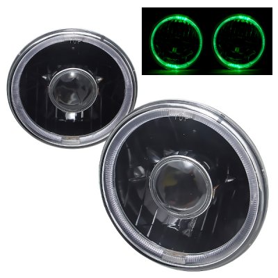 Chevy Chevelle 1971-1973 Green Halo Black Sealed Beam Projector Headlight Conversion