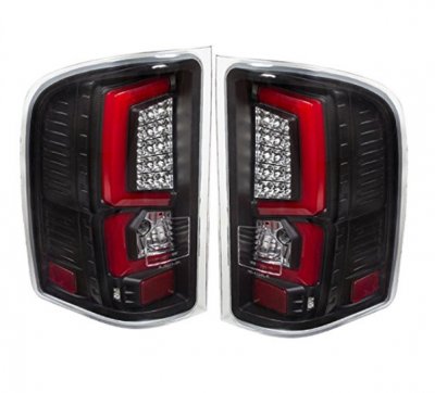 Chevy Silverado 2500HD 2007-2014 Custom LED Tail Lights Black Red