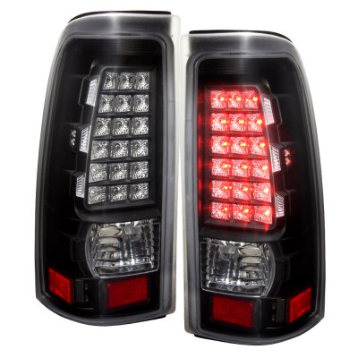 Chevy Silverado 1500HD 2001-2002 LED Tail Lights Black and Clear