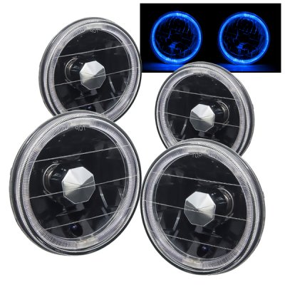 Ford Fairlane 1962-1970 Blue Halo Black Sealed Beam Headlight Conversion Low and High Beams