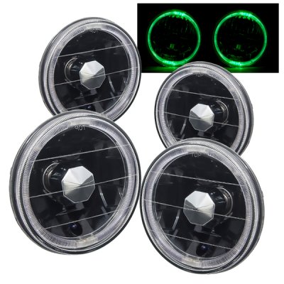Dodge Coronet 1965-1974 Green Halo Black Sealed Beam Headlight Conversion Low and High Beams