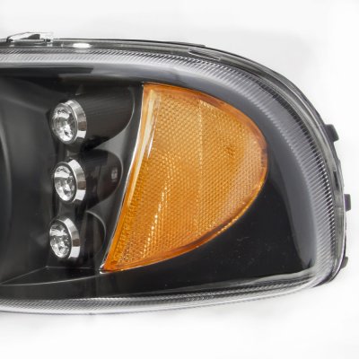 GMC Sierra 1999-2006 Black LED DRL Headlights and Bumper Lights