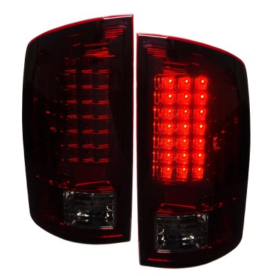 Dodge Ram 2007-2008 LED Tail Lights Red Smoked