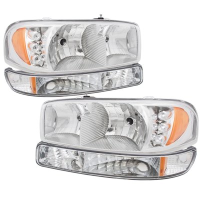 GMC Sierra 1999-2006 Chrome LED DRL Headlights and Bumper Lights