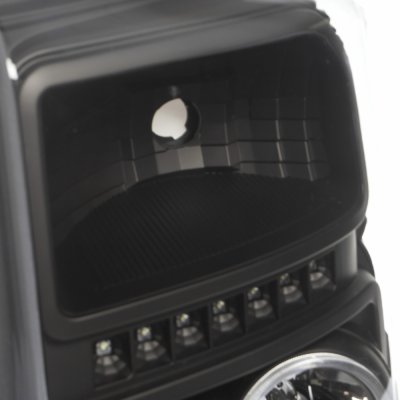 Ford F450 Super Duty 2011-2016 Black Halo Projector Headlights LED DRL