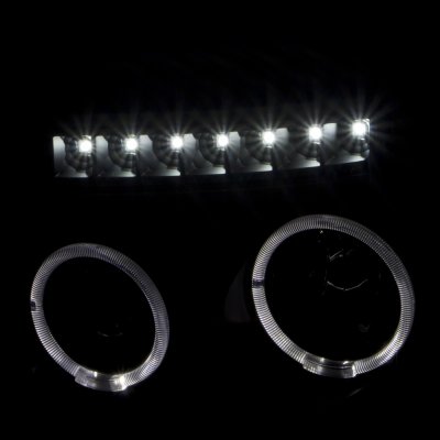 Ford F450 Super Duty 2011-2016 Black Halo Projector Headlights LED DRL