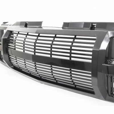 Chevy 2500 Pickup 1988-1993 Black Billet Grille and Smoked Headlights Conversion