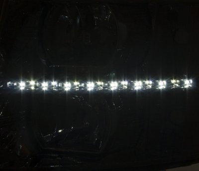 Chevy Silverado 3500HD 2007-2014 Smoked LED DRL Headlights and LED Tail Lights