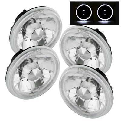 Toyota Celica 1971-1979 White Halo Sealed Beam Headlight Conversion Low and High Beams