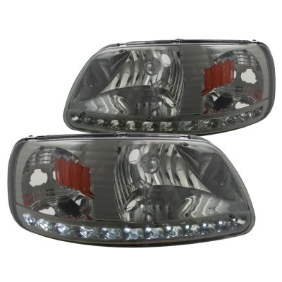 Ford F150 1997-2003 Smoked LED DRL Headlights and LED Tail Lights
