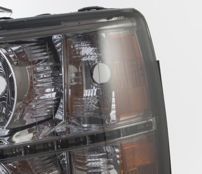 Chevy Silverado 2500HD 2007-2014 Smoked LED DRL Headlights