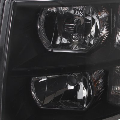Chevy Silverado 2007-2013 Black Smoked LED DRL Headlights