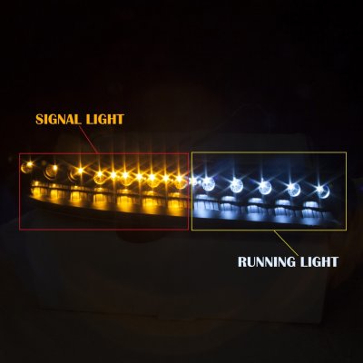 GMC Yukon XL 2000-2006 Smoked LED Bumper Lights DRL