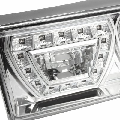 Ford Mustang 1987-1993 LED Tail Lights Chrome Clear