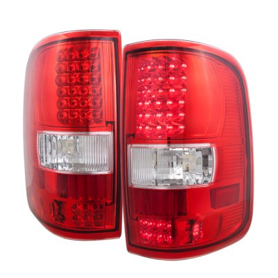Ford F150 2004-2008 Red and Clear LED Tail Lights