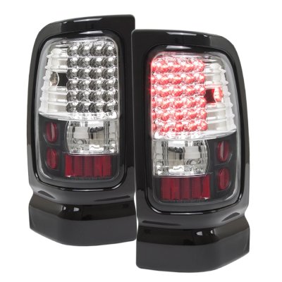 Dodge Ram 1994-2001 Black Headlights and LED Tail Lights Black Chrome