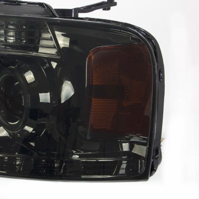 Ford F150 2004-2008 Smoked Projector Headlights Halo LED DRL