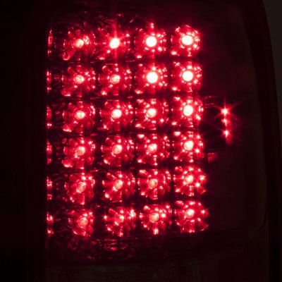 Dodge Ram 3500 1994-2002 Black Tinted Halo Projector Headlights and LED Tail Lights Red Clear