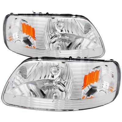 Ford Expedition 1997-2002 Chrome One Piece Headlights