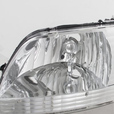 Chrome Housing Clear Lens Headlights For Ford F-150 1997-2003 & Expedition 1997-2002