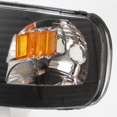 Ford Expedition 1997-2002 Black One Piece Headlights