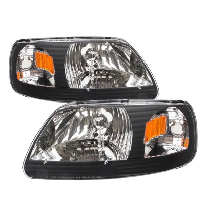 Ford F150 1997-2003 Black Chrome Headlights and LED Tail Lights