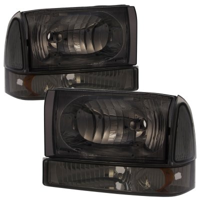 Ford F250 Super Duty 1999-2004 Smoked Headlights Bumper Lights and Corner Lights