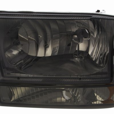 Ford F350 Super Duty 1999-2004 Smoked Headlights Bumper Lights and Corner Lights