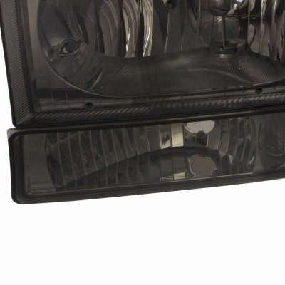 Ford F350 Super Duty 1999-2004 Smoked Headlights Bumper Lights and Corner Lights