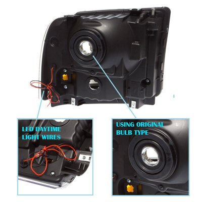 Ford F350 Super Duty 2005-2007 Clear Headlights LED DRL
