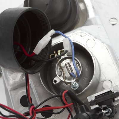 Ford Expedition 1997-2002 Smoked LED DRL Projector Headlights with Halo