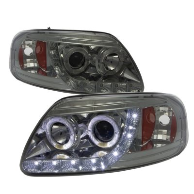 Ford F150 1997 03 Smoked Led Drl Projector Headlights With Halo A101cvap101 Topgearautosport