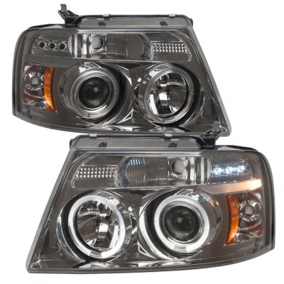Ford F150 2004-2008 Smoked Halo Projector Headlights with LED