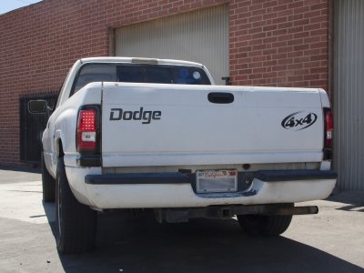 Dodge Ram 2500 1994-2002 Black Headlights with LED Corner Lights and LED Tail Lights Red Clear