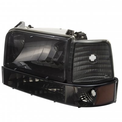 Ford F250 1992-1996 Smoked Headlights and Bumper Lights Set