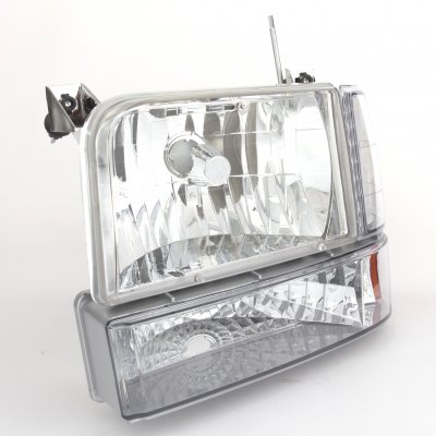Ford Bronco 1992-1996 Clear Headlights and Bumper Lights Set